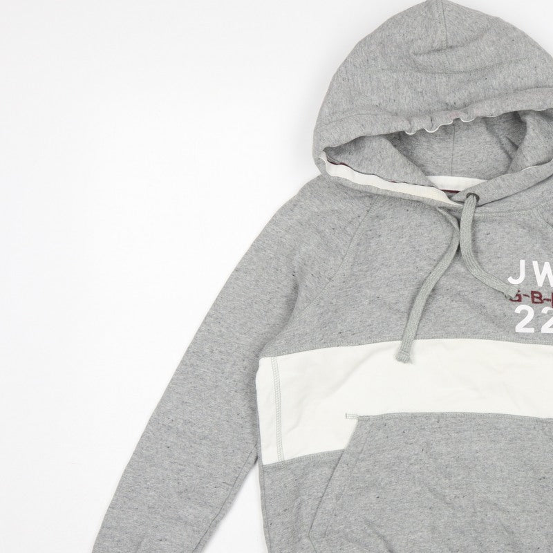 Jack Wills Women’s Grey UK 6 Pullover Hoodie Logo Colourblock