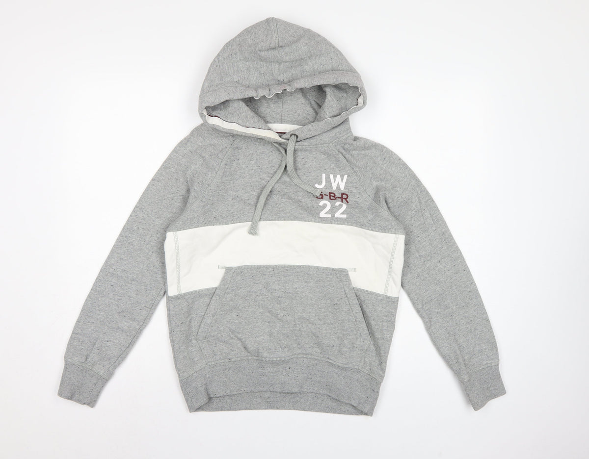 Jack Wills Women’s Grey UK 6 Pullover Hoodie Logo Colourblock