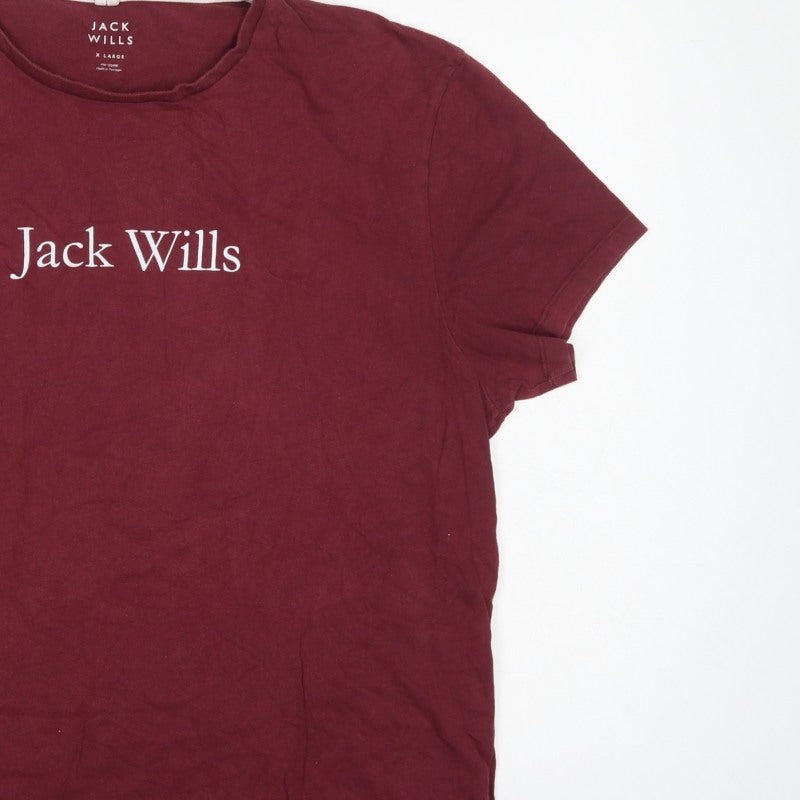 Additional view of Jack Wills Men’s Burgundy XL Logo Graphic Crew Neck T-Shirt