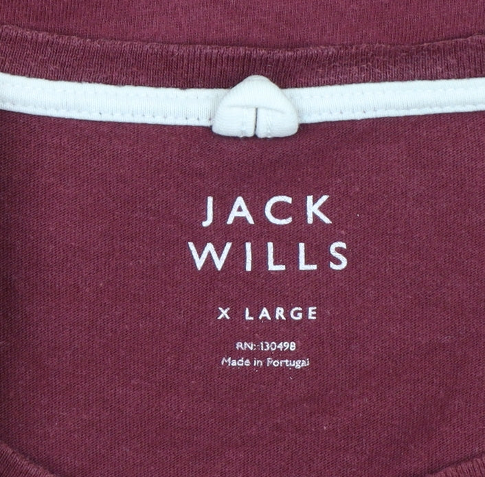 Additional view of Jack Wills Men’s Burgundy XL Logo Graphic Crew Neck T-Shirt