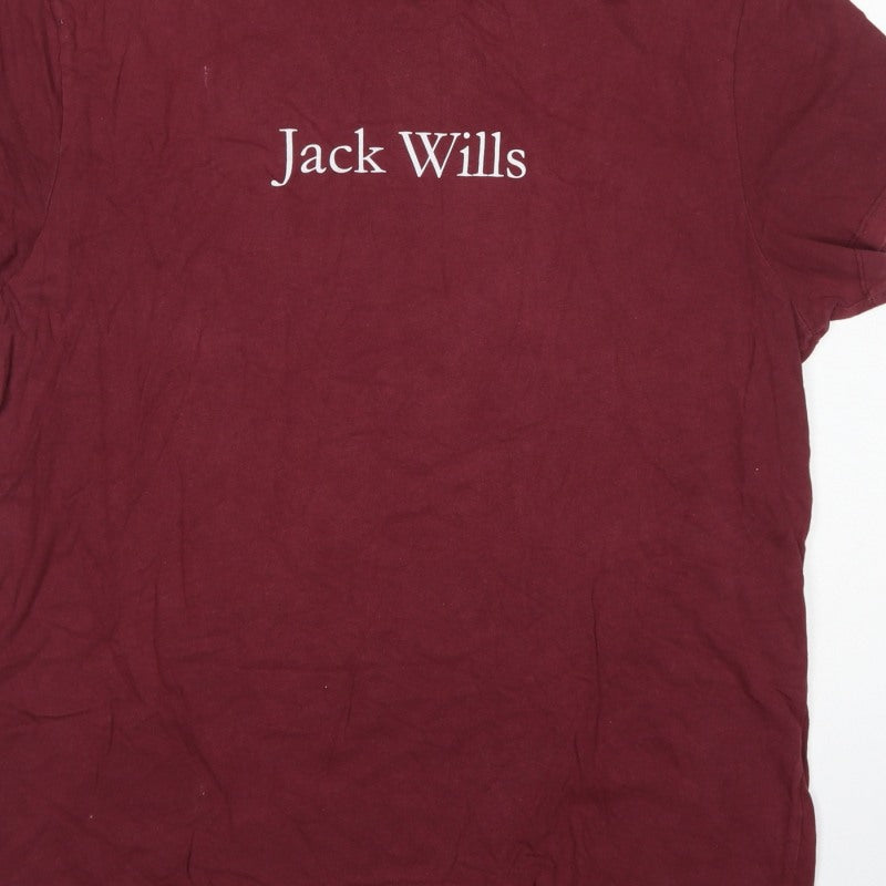 Additional view of Jack Wills Men’s Burgundy XL Logo Graphic Crew Neck T-Shirt