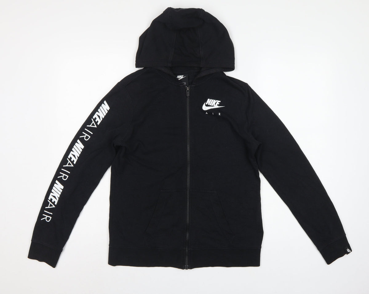 Nike Boys Black XL 13-15 Years Air Full Zip Hooded Hoodie Logo