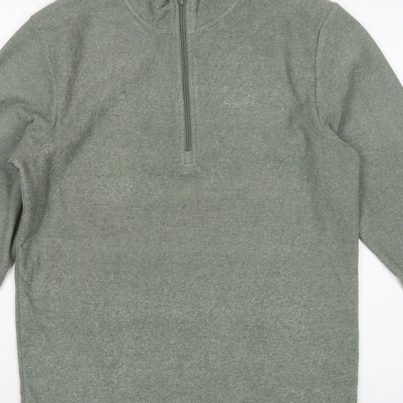 Peter Storm Men’s Green Small 1/4 Zip Fleece Sweatshirt High Neck