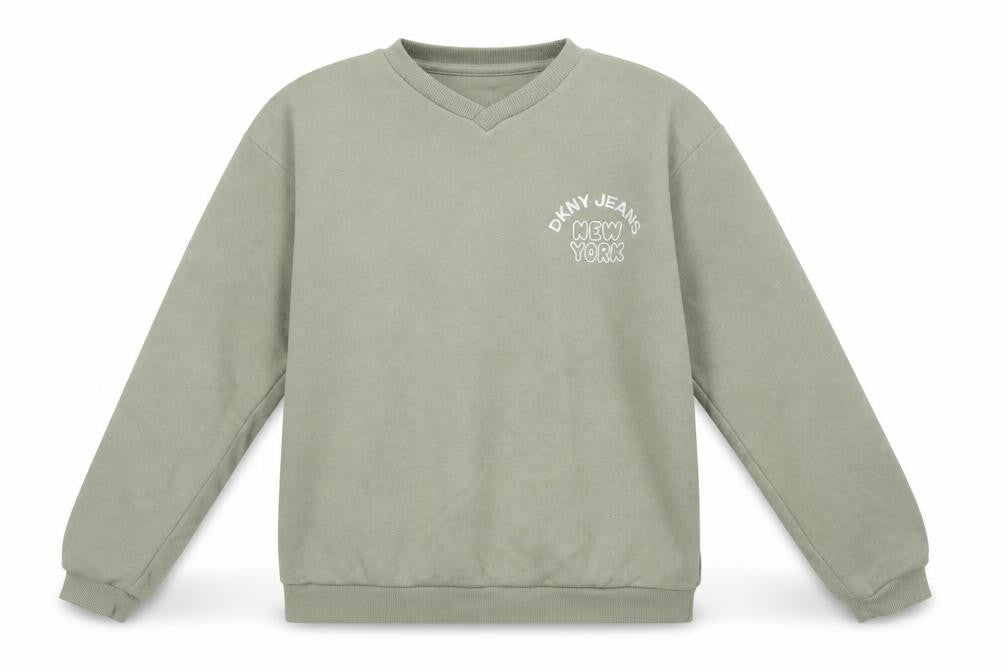 DKNY Jeans Girls Green 14 Years Pullover Sweatshirt New York Logo