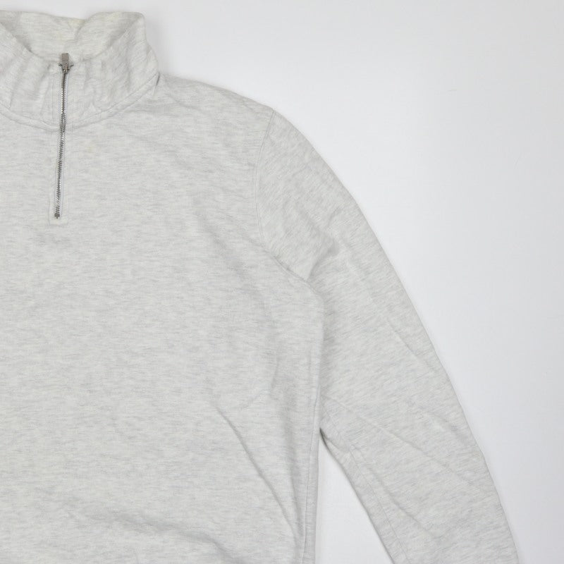 Burton Menswear Men Grey L Quarter Zip High Neck Sweatshirt