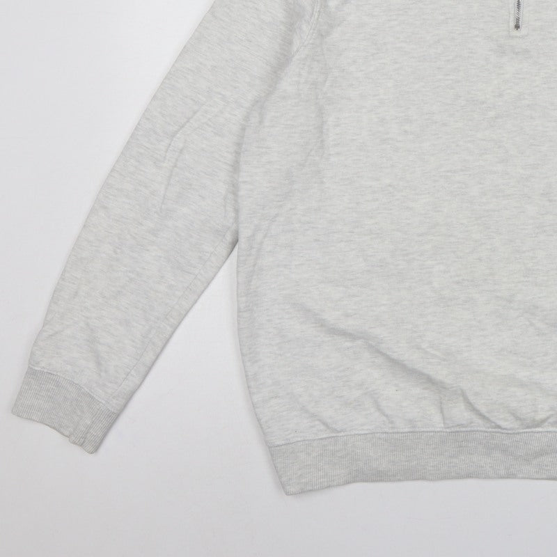 Burton Menswear Men Grey L Quarter Zip High Neck Sweatshirt