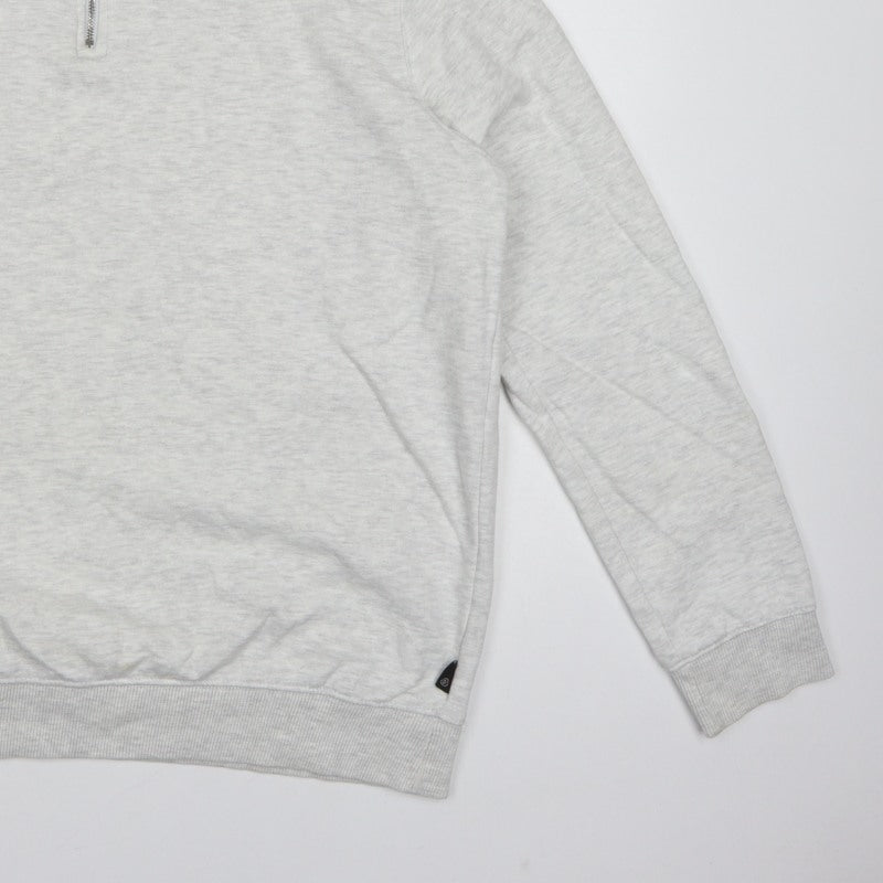 Burton Menswear Men Grey L Quarter Zip High Neck Sweatshirt