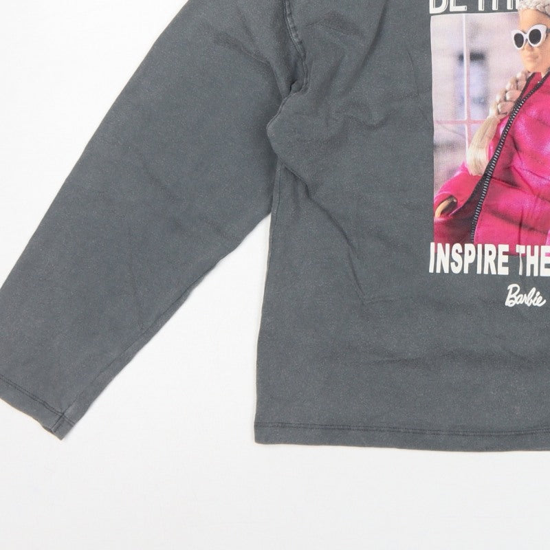 Additional view of Zara girls’ grey barbie graphic long sleeve t-shirt 9-10 years