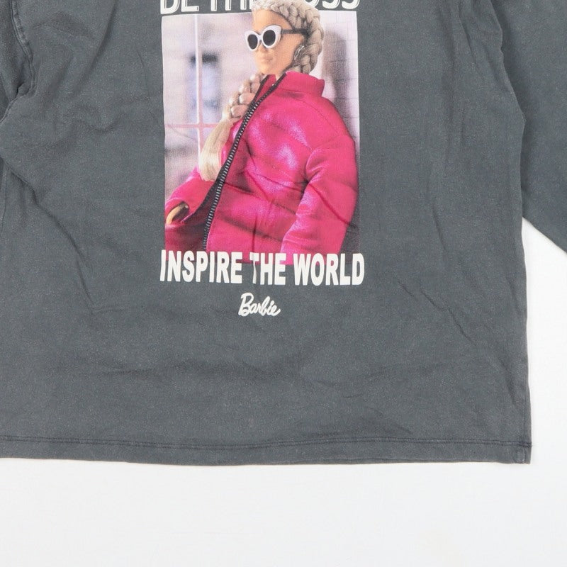 Additional view of Zara girls’ grey barbie graphic long sleeve t-shirt 9-10 years