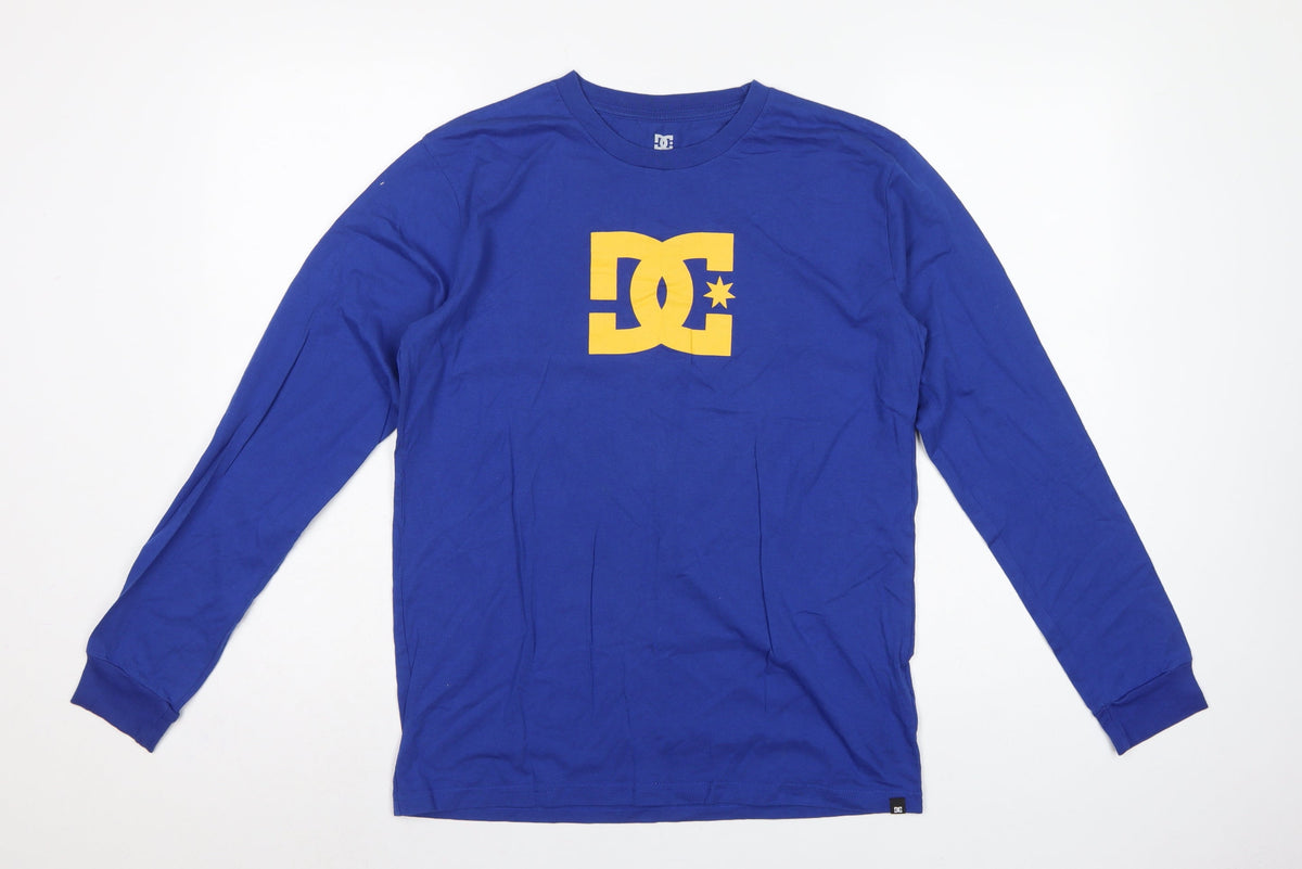 DC Boys Blue Yellow Logo Graphic Long Sleeve Pyjama Top Age 16