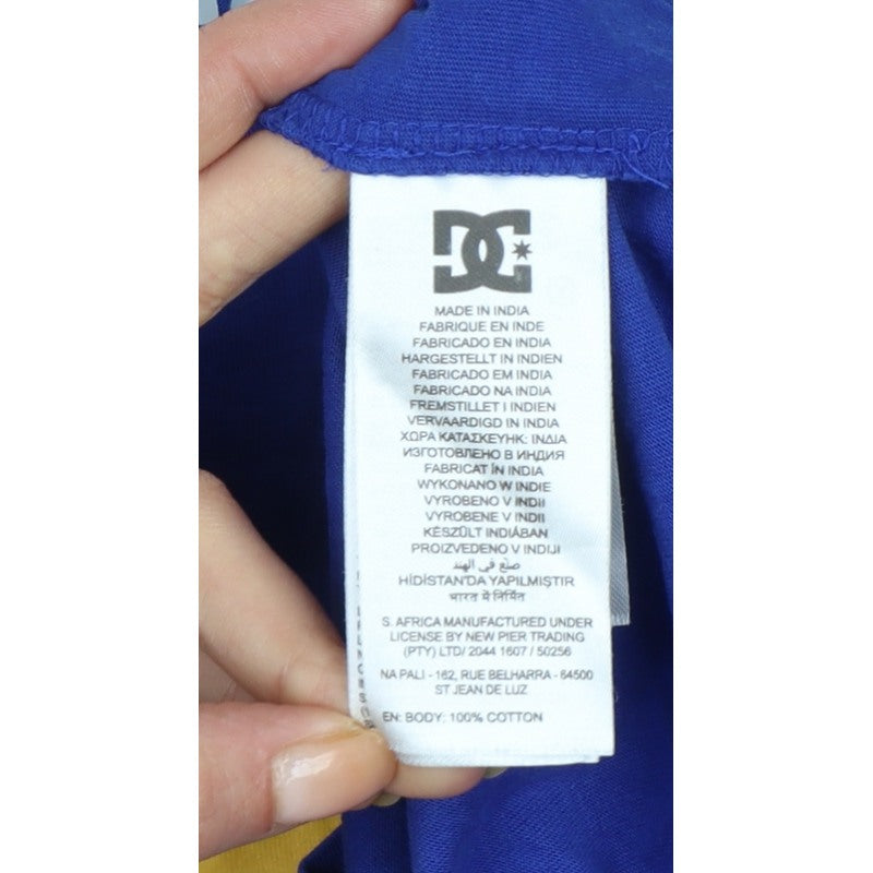 DC Boys Blue Yellow Logo Graphic Long Sleeve Pyjama Top Age 16