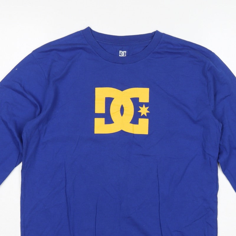 DC Boys Blue Yellow Logo Graphic Long Sleeve Pyjama Top Age 16