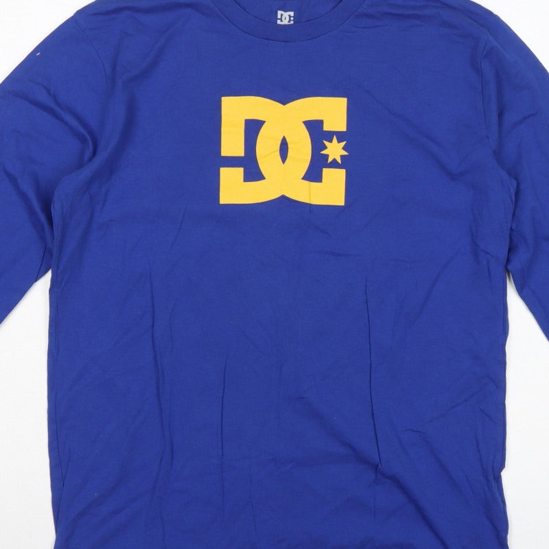 DC Boys Blue Yellow Logo Graphic Long Sleeve Pyjama Top Age 16