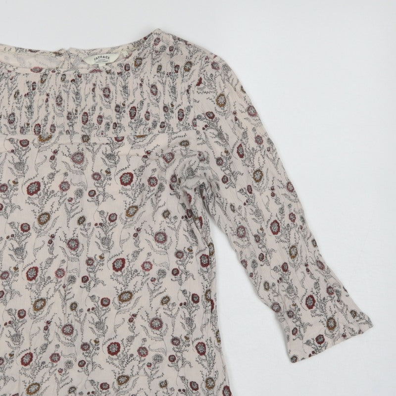 FatFace Women Ivory Floral Button Back 3/4 Sleeve Blouse UK 10