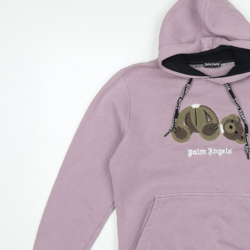 Palm Angels Women’s Pink XL Pullover Hoodie Embroidered Logo