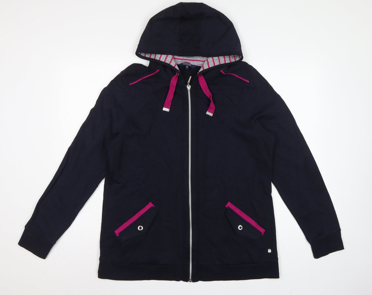 Maine New England Womens Blue Size 18 Full Zip Cotton Hoodie