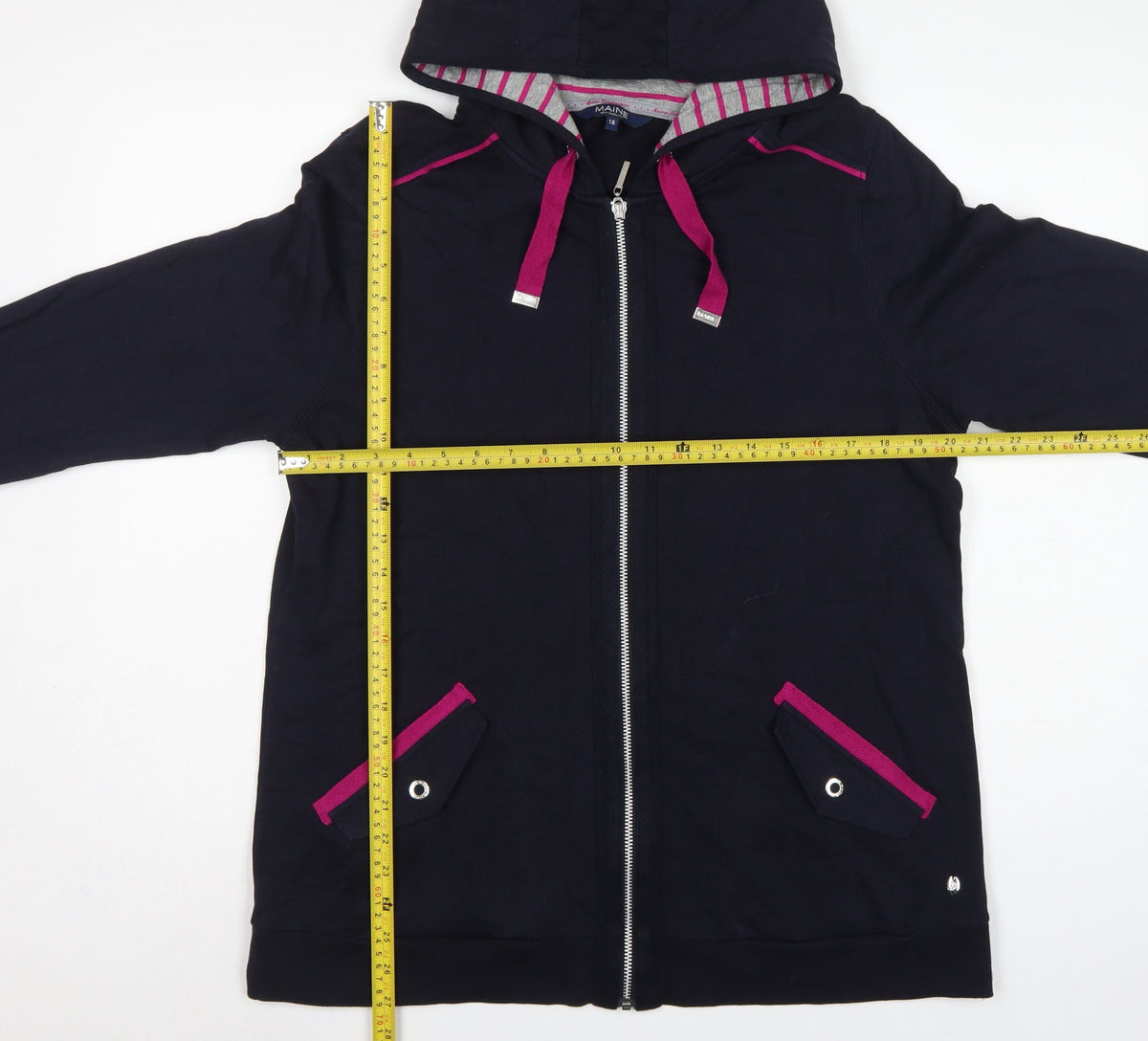 Maine New England Womens Blue Size 18 Full Zip Cotton Hoodie