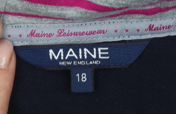 Maine New England Womens Blue Size 18 Full Zip Cotton Hoodie
