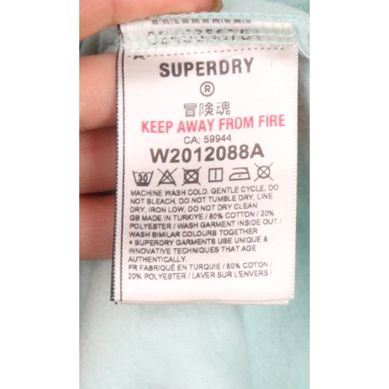 Superdry Women Green UK 12 Rainbow Stripe Logo Pullover Hoodie