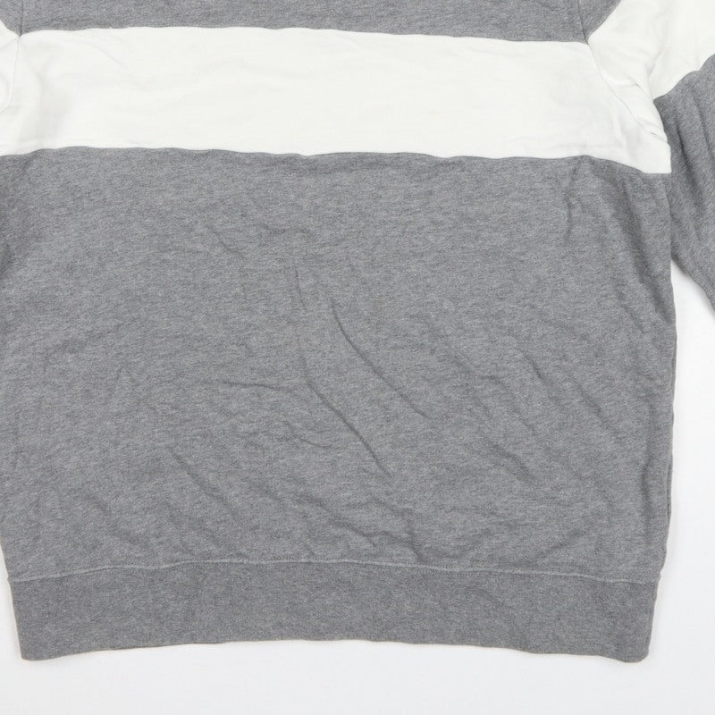 Calvin Klein Jeans Men's Grey L Pullover Logo Crew Sweatshirt