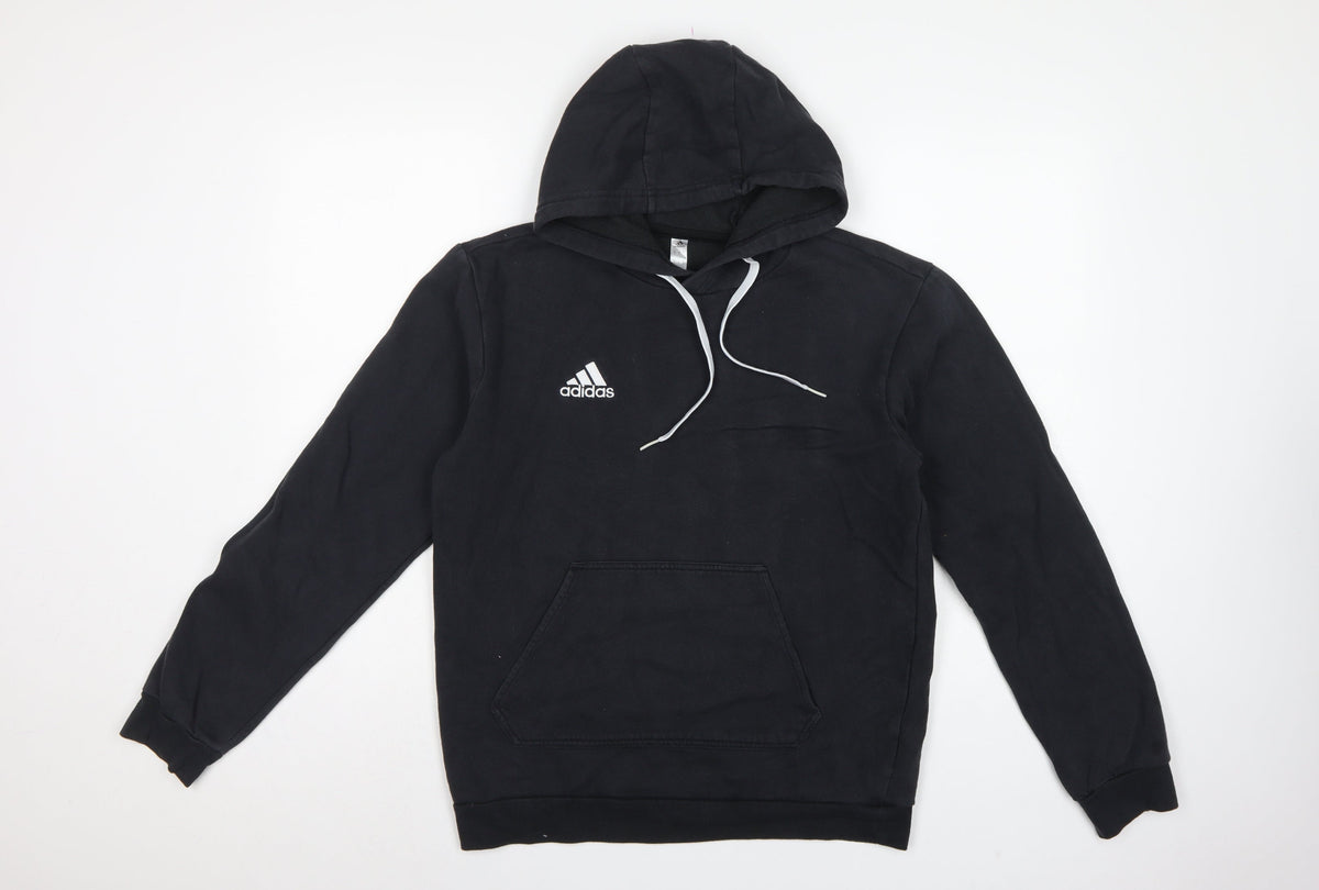 adidas Men’s Black S Pullover Hoodie Logo Sports Fleece