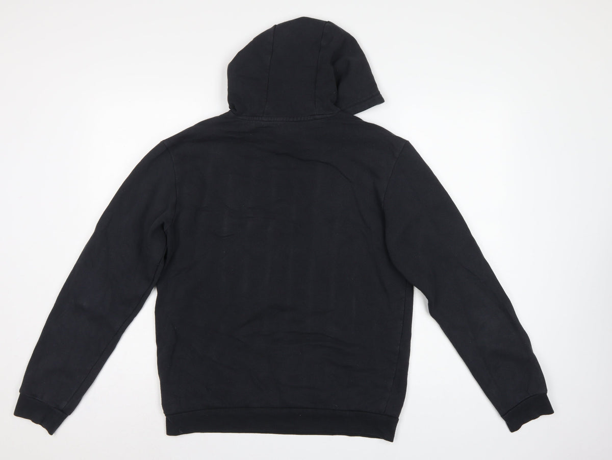 adidas Men’s Black S Pullover Hoodie Logo Sports Fleece