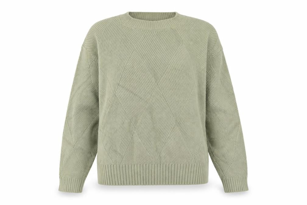 Marks and Spencer Women’s Green S Geometric Knit Crew Neck Jumper