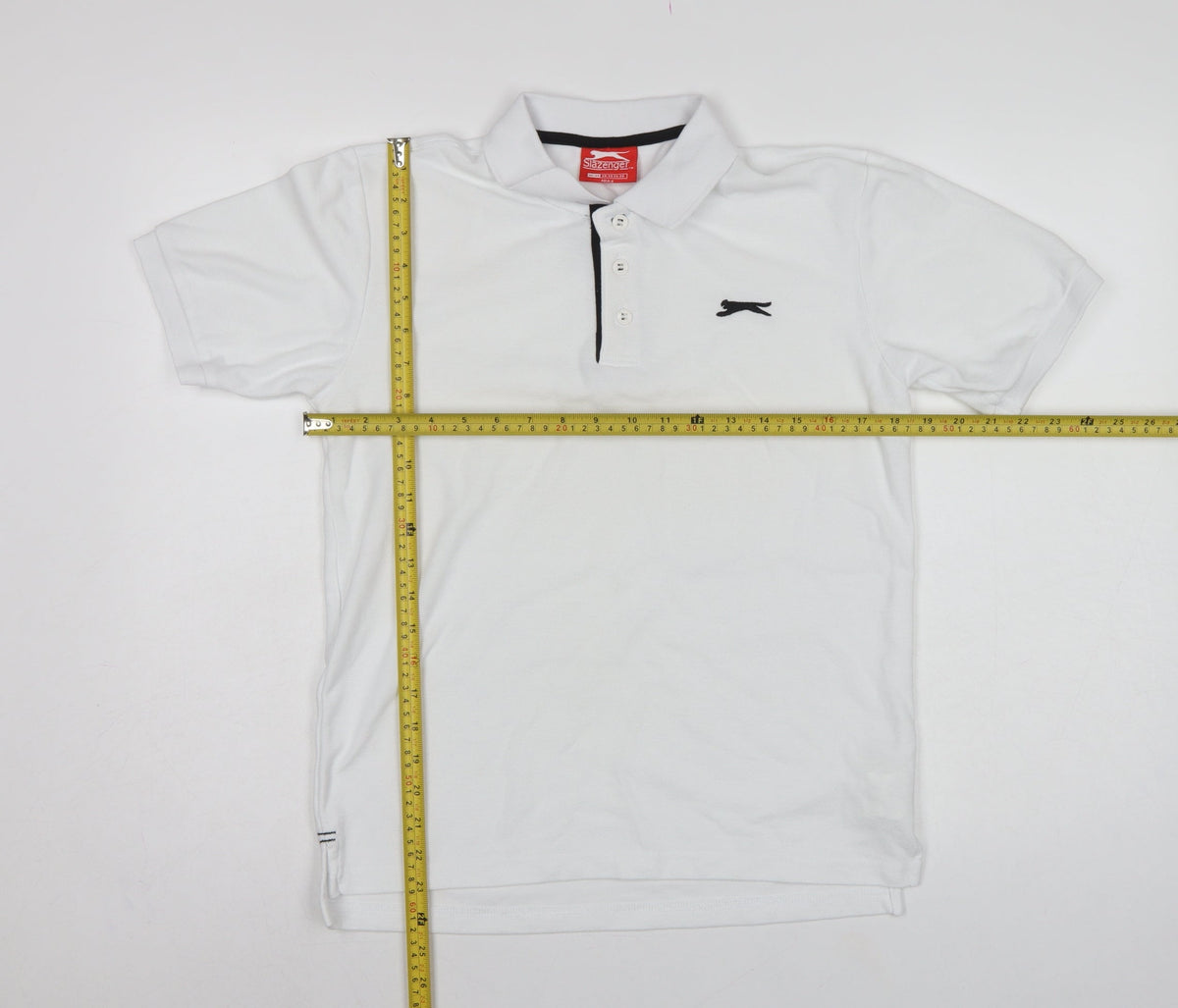 Slazenger Men's White XS Polo Shirt Logo Contrast Trim Short Sleeve