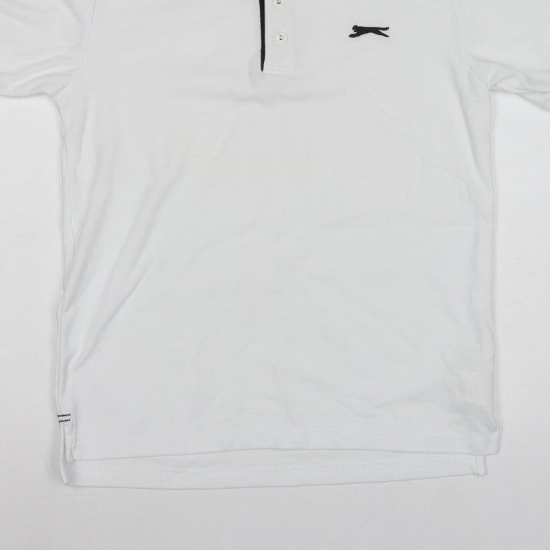 Slazenger Men's White XS Polo Shirt Logo Contrast Trim Short Sleeve