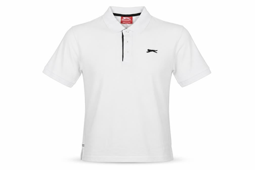 Slazenger Men's White XS Polo Shirt Logo Contrast Trim Short Sleeve