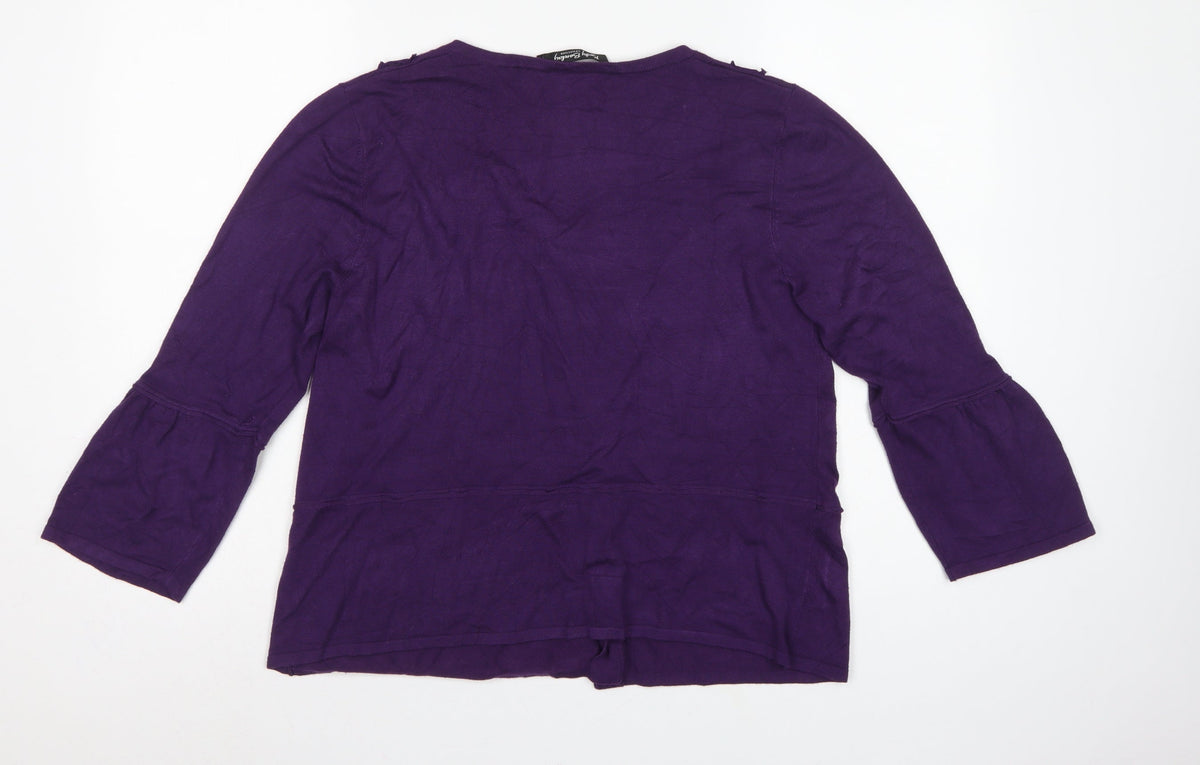Betty Barclay Women’s Purple UK 12 Button Bell Sleeve Cardigan