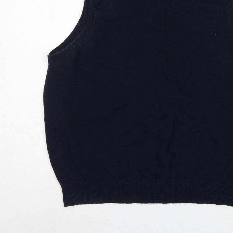 Maine New England Classics Men’s Blue L Cotton V-Neck Knit Vest