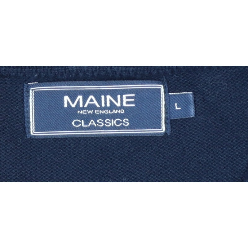 Maine New England Classics Men’s Blue L Cotton V-Neck Knit Vest