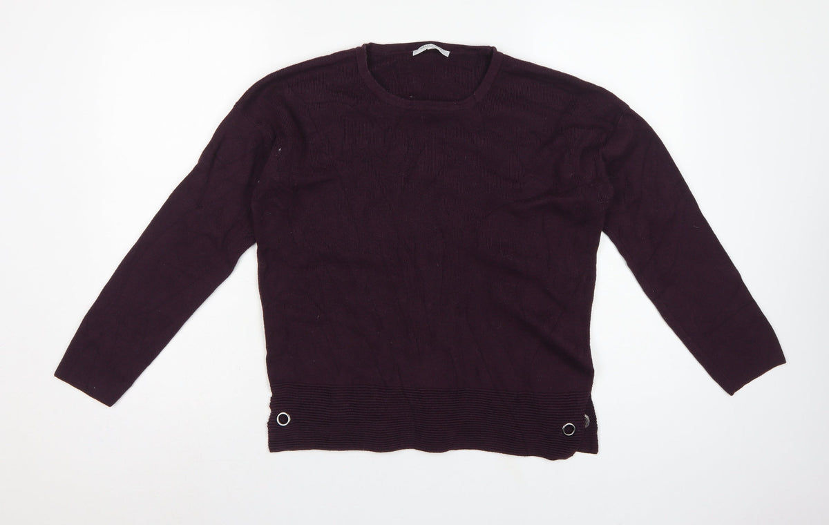 Great Plains Women’s Purple M Knit Pullover Round Neck Viscose Jumper