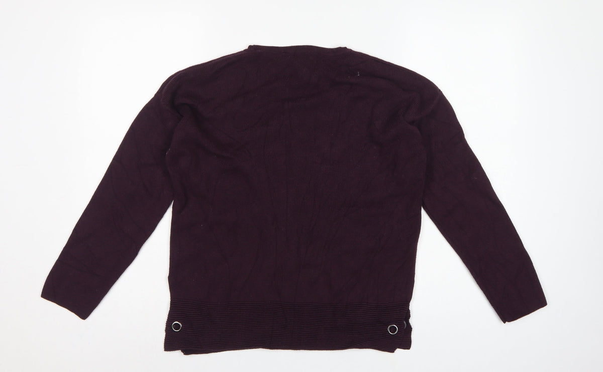 Great Plains Women’s Purple M Knit Pullover Round Neck Viscose Jumper