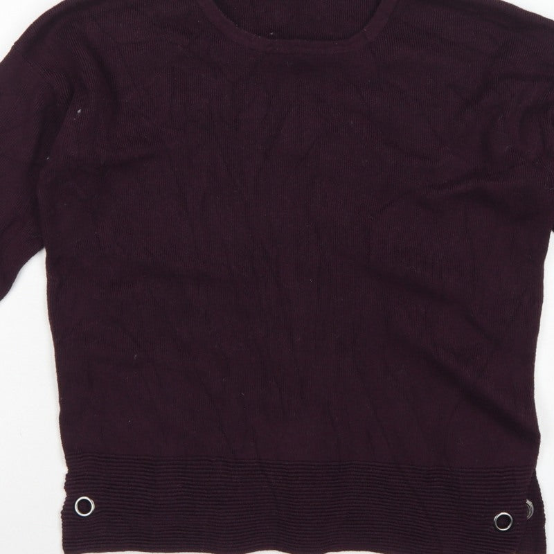 Great Plains Women’s Purple M Knit Pullover Round Neck Viscose Jumper