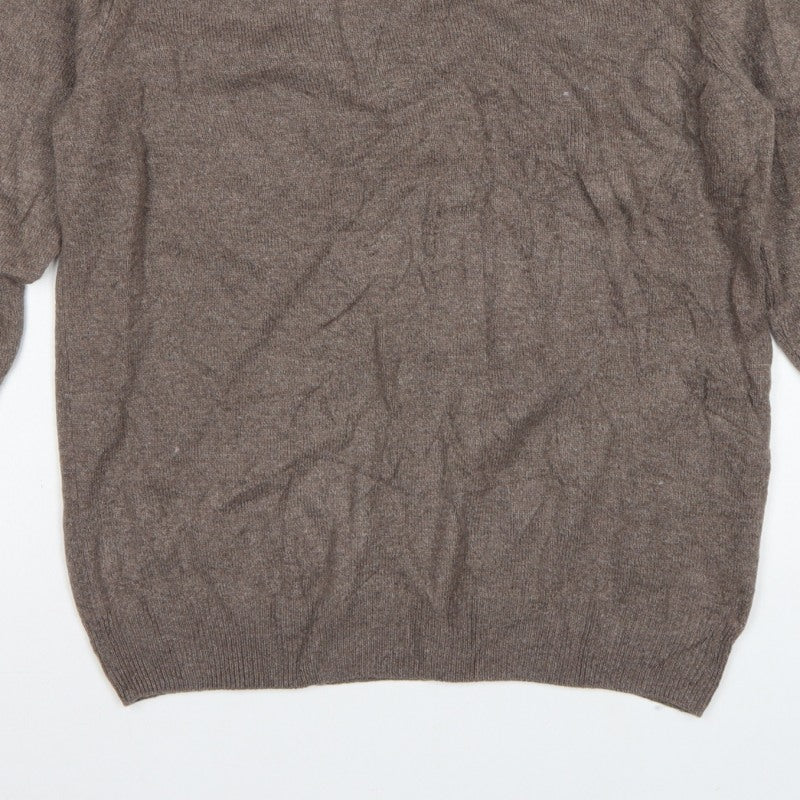 Marks & Spencer Men’s Brown Lambswool V-Neck Pullover Jumper M