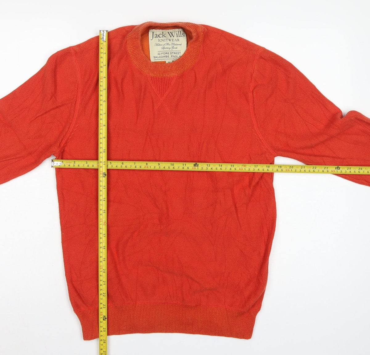 Jack Wills Men’s Orange M Cotton Crew Neck Pullover Jumper