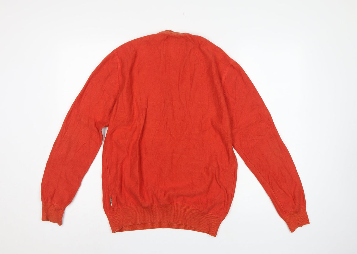 Jack Wills Men’s Orange M Cotton Crew Neck Pullover Jumper
