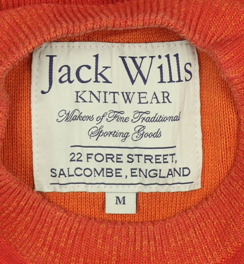 Jack Wills Men’s Orange M Cotton Crew Neck Pullover Jumper