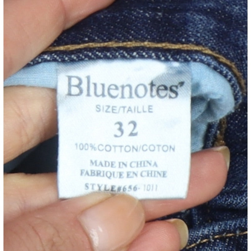 Bluenotes Men’s Blue W32 Straight Leg 100% Cotton Dark Wash Jeans