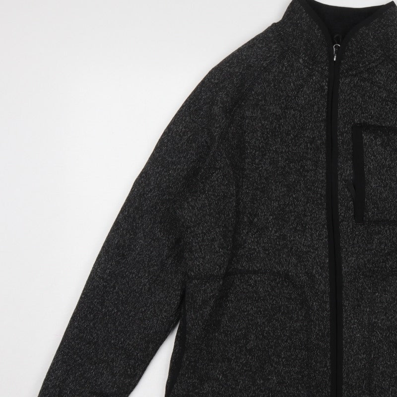 Marks and Spencer Men's Black Marl Fleece Jacket Small Full Zip
