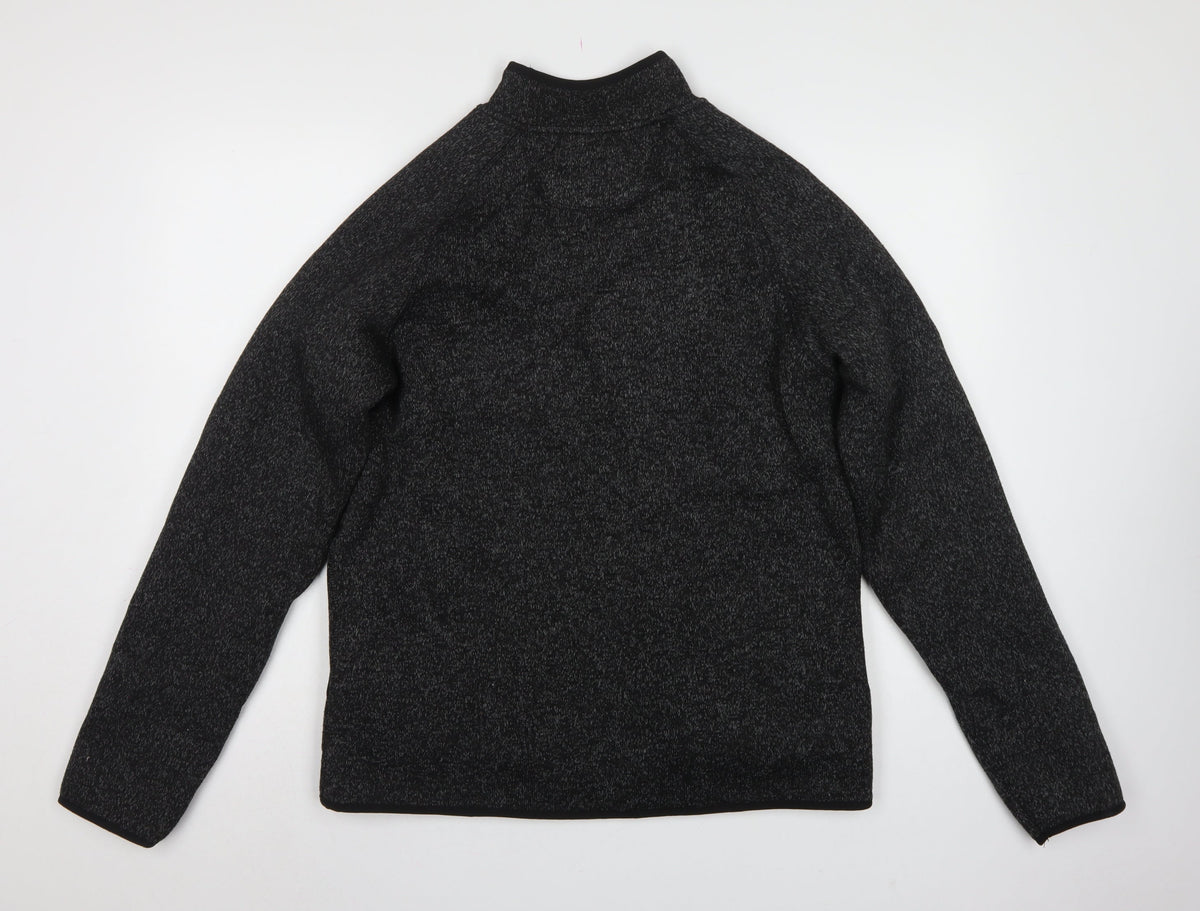 Marks and Spencer Men's Black Marl Fleece Jacket Small Full Zip