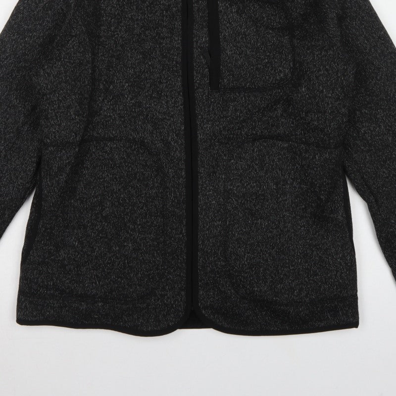 Marks and Spencer Men's Black Marl Fleece Jacket Small Full Zip