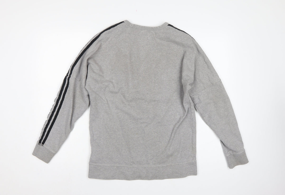 Adidas Men’s Grey XS Pullover Sweatshirt Trefoil Logo 3 Stripe