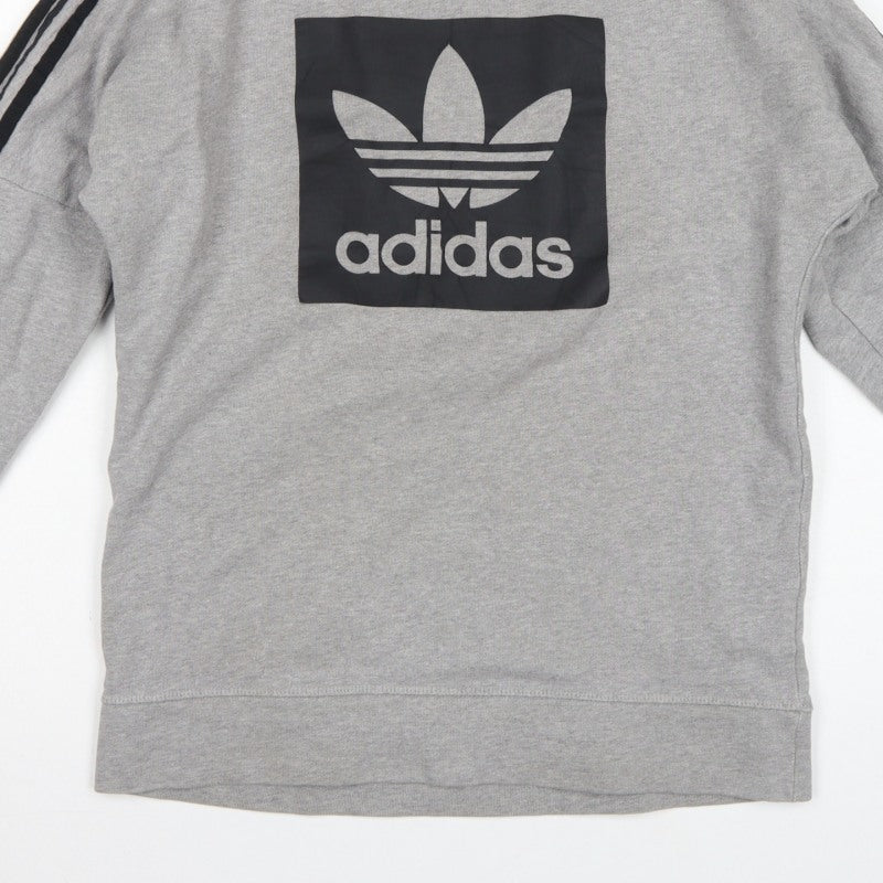 Adidas Men’s Grey XS Pullover Sweatshirt Trefoil Logo 3 Stripe
