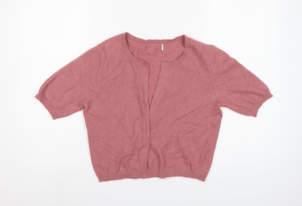 Next Women’s Pink Angora Blend Short Sleeve Open Cardigan UK 10