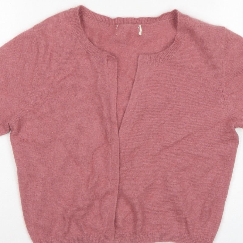 Next Women’s Pink Angora Blend Short Sleeve Open Cardigan UK 10