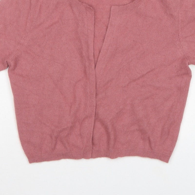 Next Women’s Pink Angora Blend Short Sleeve Open Cardigan UK 10