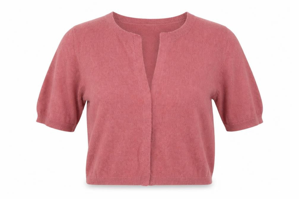 Next Women’s Pink Angora Blend Short Sleeve Open Cardigan UK 10
